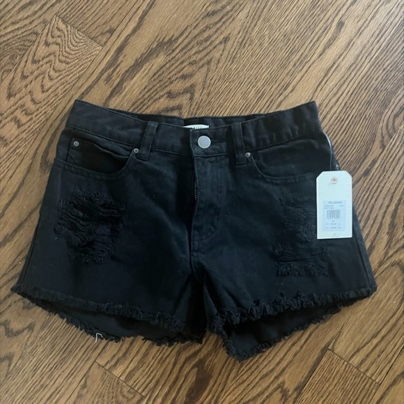 BillaBong Black Ripped Jean Shorts - Picture 1 of 5